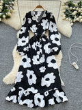 Bright Floral Vacation Dress| V Neck