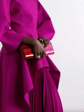 Elegant Fuchsia Tiered Pleated Maxi Dress