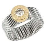 Unisex Titanium Crystal Mesh Design