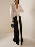 Elegant Lace-Up Floor-Length Dress