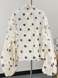 Ruffled Polka Dot Bow Tie Blouse