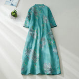 Summer Floral Dress with Button Closure