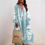 Boho Print Lace-Up Pastel Dress