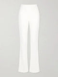 Valeria White Tuxedo Train Pants Set