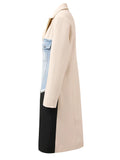 Beige Denim Color-Block Blazer
