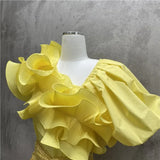 Sexy Skew Collar Blouse with Puff Short Sleeves