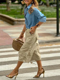 Loose Cotton Cargo Pants with Pockets