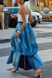 Plus Size Bubble Denim Skirt