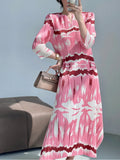 Tie-Dye Printed Mid-Calf Dress for Women