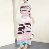 Miyake Laurel High-End Pleated Stretch Dress