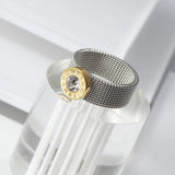 Unisex Titanium Crystal Mesh Design