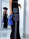 Striped High Waisted Baggy Wide Leg Pants