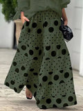 High Waisted Elastic Loose Polka-Dot Pants