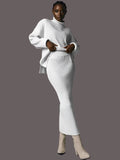 White Turtleneck Sweater Set 